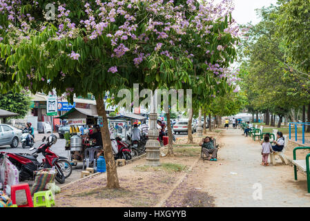 Menschen auf der Straße, Siem Reap, Kambodscha. Asien Stockfoto