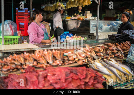 Psar Nat, der zentrale Markt, Stadt Battambang, Provinz Battambang, Kambodscha, Asien Stockfoto