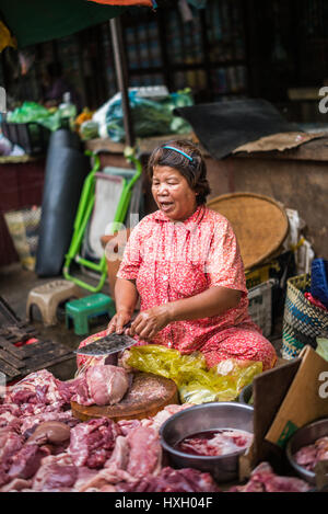 Psar Nat, der zentrale Markt, Stadt Battambang, Provinz Battambang, Kambodscha, Asien Stockfoto