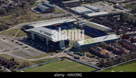 Luftaufnahme von Oldham Athletic Boundary Park, UK Stockfoto