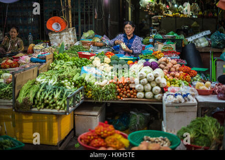 Psar Nat, der zentrale Markt, Stadt Battambang, Provinz Battambang, Kambodscha, Asien Stockfoto