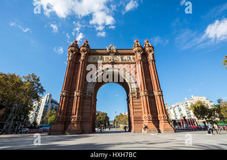 Arc de Triomf, Barcelona, Spanien Stockfoto