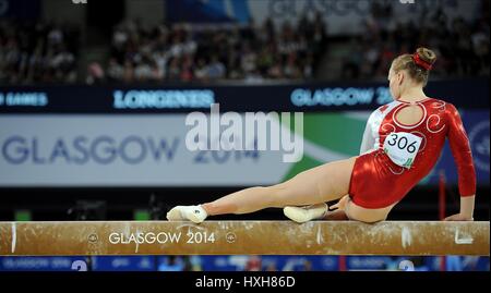 TIERBEOBACHTUNGEN schwarze Gymnastik Gymnastik ist die SSE HYDRO GLASGOW Schottland 29. Juli 2014 Stockfoto