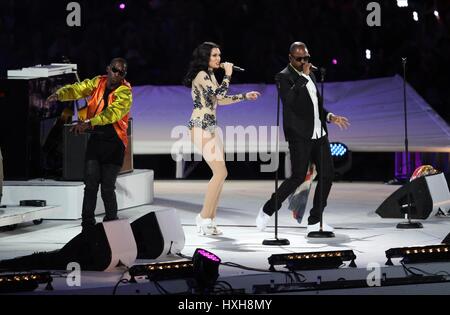 TINIE TEMPAH JESSIE J TAIO CRUL Sänger Sänger STRATFORD LONDON ENGLAND 12. August 2012 Stockfoto