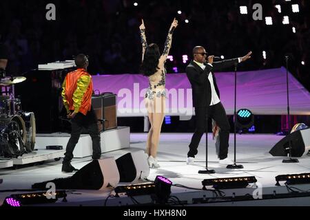 TINIE TEMPAH JESSIE J TAIO CRUL Sänger Sänger STRATFORD LONDON ENGLAND 12. August 2012 Stockfoto