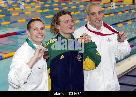 J HICKMAN J NORRIS S parieren ENGLAND Australien ENGLAND MANCHESTER ENGLAND 30. Juli 2002 Stockfoto