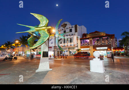 Eine Schwalbe Bronze-Statue in San Miguel de Cozumel auf die Insel Cozumel Stockfoto