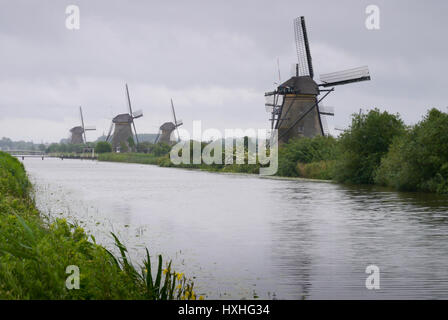 Mühle-Netzwerk bei Kinderdijk-Elshout Stockfoto