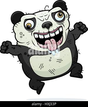 Eine Karikatur Illustration eine hässliche Panda-Bären suchen verrückt. Stock Vektor