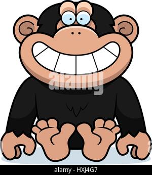 Ein Cartoon Illustration ein Schimpanse sitzt. Stock Vektor