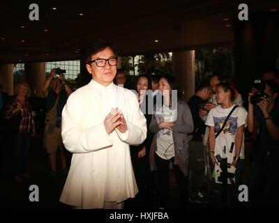 Hong Kong. 28. März 2017. Jackie Chan besucht die Feier Party gewinnen Oscar Lifetime Achievement Award in Hongkong, China am 28. März 2017. (Foto von TPG) Bildnachweis: TopPhoto/Alamy Live-Nachrichten Stockfoto