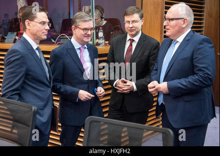 Brüssel, Belgien. 29. März 2017. Zu Beginn der Europäischen Kommission Kollegiumssitzung in Brüssel am 29.03.. Bildnachweis: ZUMA Press, Inc./Alamy Live-Nachrichten Stockfoto