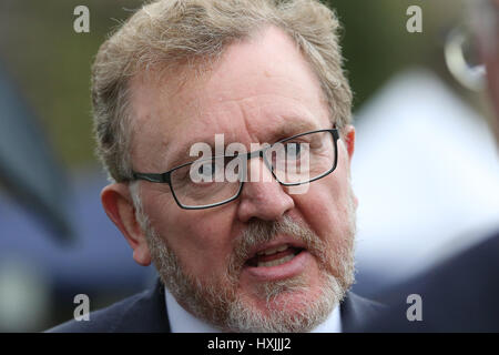 London, UK. 29. März 2017. Politiker am College Green. David Mundell Staatssekretär für Schottland Credit: Dinendra Haria/Alamy Live-Nachrichten Stockfoto