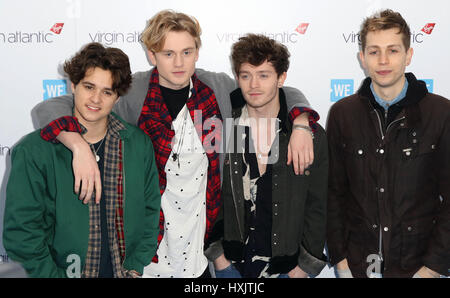 22. März 2017 - Bradley Simpson, James McVey, Tristan Evans und Connor Ball von The Vamps besuchen wir Tag 2017 SSE Wembley Arena in London, England, U Stockfoto