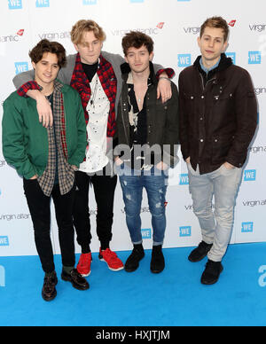 22. März 2017 - Bradley Simpson, James McVey, Tristan Evans und Connor Ball von The Vamps besuchen wir Tag 2017 SSE Wembley Arena in London, England, U Stockfoto