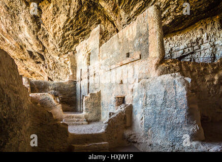 Die untere Klippe Wohnung des Tonto National Monument, Arizona, USA. Stockfoto