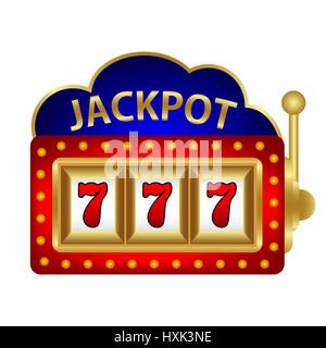 Jackpot auf einem Slot-Maschine-Vektor Stock Vektor