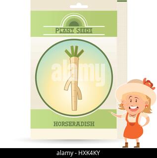 Packung mit Meerrettich-Samen-Symbol Stock Vektor