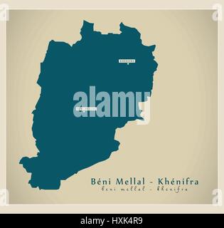 Moderne Karte - Beni Mellal - Khenifra MA Stock Vektor