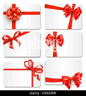 Sammlung von festlichen Karten mit Bögen, Isolated on White Set Stock Vektor