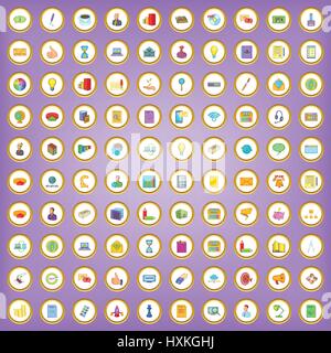 100 marketing Icons set im Cartoon-Stil Stock Vektor