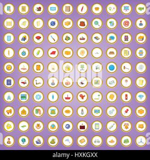 100 Postdienst Icons set im Cartoon-Stil Stock Vektor