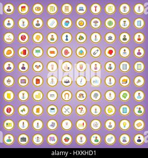 100 Team-Building-Icons set im Cartoon-Stil Stock Vektor