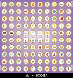 100 Mal Management Icons set im Cartoon-Stil Stock Vektor