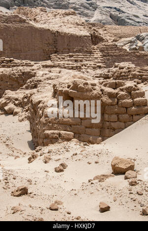 Südamerika, Peru, Trujillo, Salaverry. Chan Chan, größte Adobe Stadt, 1000 Jahre alte Hauptstadt des Königreichs Chimu Stockfoto