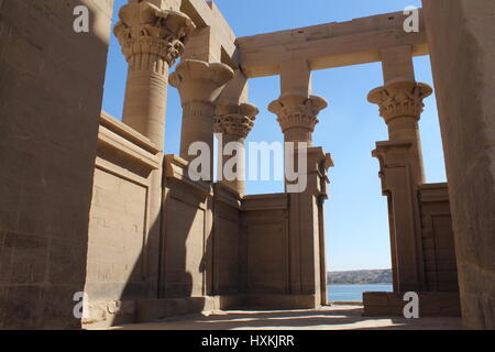 Philae Tempel auf dem Nil bei Assuan Stadt Stockfoto