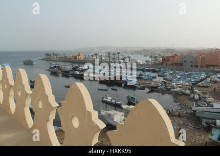 Angeln, areal Hafenblick & Nahaufnahmen Stockfoto