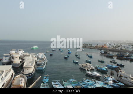 Angeln, areal Hafenblick & Nahaufnahmen Stockfoto