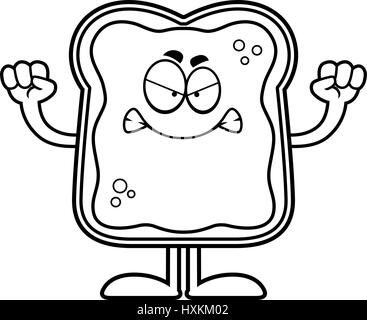 Ein Cartoon Illustration ein Toast mit Marmelade suchen Sie wütend. Stock Vektor