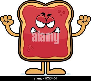 Ein Cartoon Illustration ein Toast mit Marmelade suchen Sie wütend. Stock Vektor