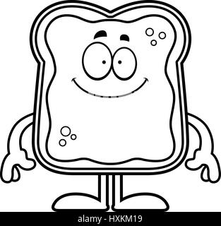 Ein Cartoon Illustration ein Toast mit Marmelade suchen glücklich. Stock Vektor