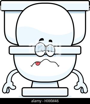Eine Karikatur Illustration einer Toilette suchen krank. Stock Vektor