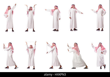 Arabische Mann Drücken der virtuellen Tasten Stockfoto