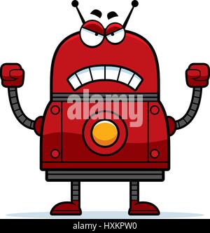 Eine Karikatur Illustration eines roten Roboter suchen Sie wütend. Stock Vektor