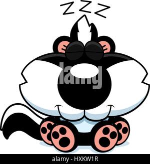 Eine Karikatur Illustration ein Stinktier ein Nickerchen. Stock Vektor