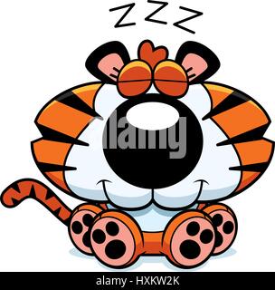 Ein Cartoon Illustration ein Tigerbaby ein Nickerchen. Stock Vektor