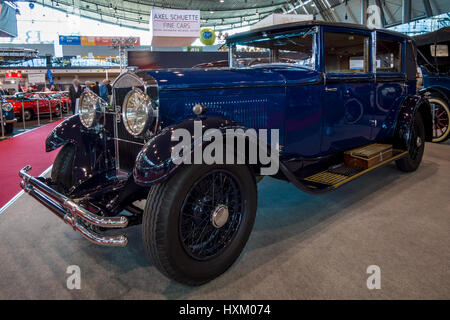 Luxus-Auto Rochet-Schneider 20HP Typ 2900 Saloon, 1929. Europas größte Oldtimer-Messe "RETRO CLASSICS" Stockfoto