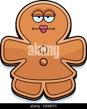 Ein Cartoon Illustration einer Lebkuchen Frau gelangweilt. Stock Vektor