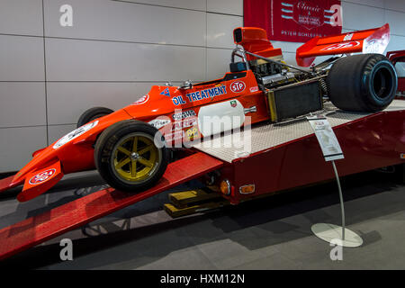 STUTTGART, Deutschland - 2. März 2017: Rennwagen Marsch 73A F5000, 1973. Europas größte Oldtimer-Messe "RETRO CLASSICS" Stockfoto