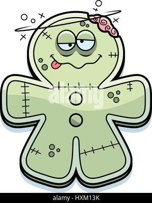 Ein Cartoon Illustration ein Lebkuchen-Zombie suchen betrunken. Stock Vektor