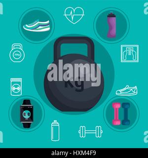Weareable Technologie mit Lifestyle-app Stock Vektor
