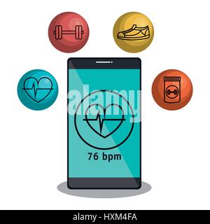 Weareable Technologie mit Lifestyle-app Stock Vektor