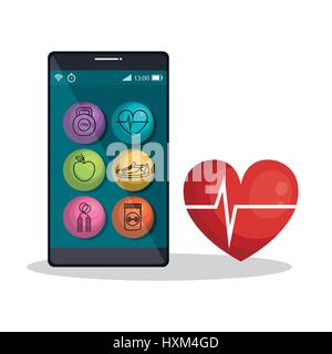 Weareable Technologie mit Lifestyle-app Stock Vektor