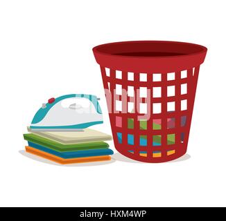 Wäscherei Zimmer flach Symbole Stock Vektor