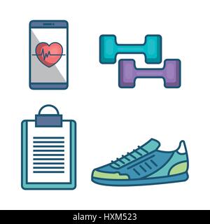 Weareable Technologie mit Lifestyle-app Stock Vektor