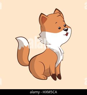 niedliche Fox Tierwelt Bild Stock Vektor